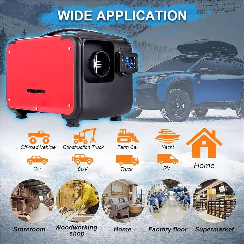 الجهاز هو عبارة عن سخان ديزل محمول (Diesel Air Heater) بقدرة تتراوح غالباً بين 5 إلى 8 كيلوواط.
تشتمل المجموعة على وحدة السخان الرئيسية باللون الأحمر، مع خزان وقود مدمج سعة 5 لترات تقريباً.
يتضمن الطقم ملحقات تركيب كاملة مثل أنابيب العادم، أنابيب توزيع الهواء، ومضخة الوقود.
يعمل الجهاز عادة بجهد 12/24 فولت ومناسب لتسخين السيارات، الشاحنات، أو القوارب. [1, 2, 3, 4, 5, 6, 7
الجهاز هو عبارة عن سخان ديزل محمول (Diesel Air Heater) بقدرة تتراوح غالباً بين 5 إلى 8 كيلوواط.


**إذا كنت صاحب هذا الإعلان وتريد حذفه لأي سبب، رجاءا أرسل رسالة إلى الدعم الفني**