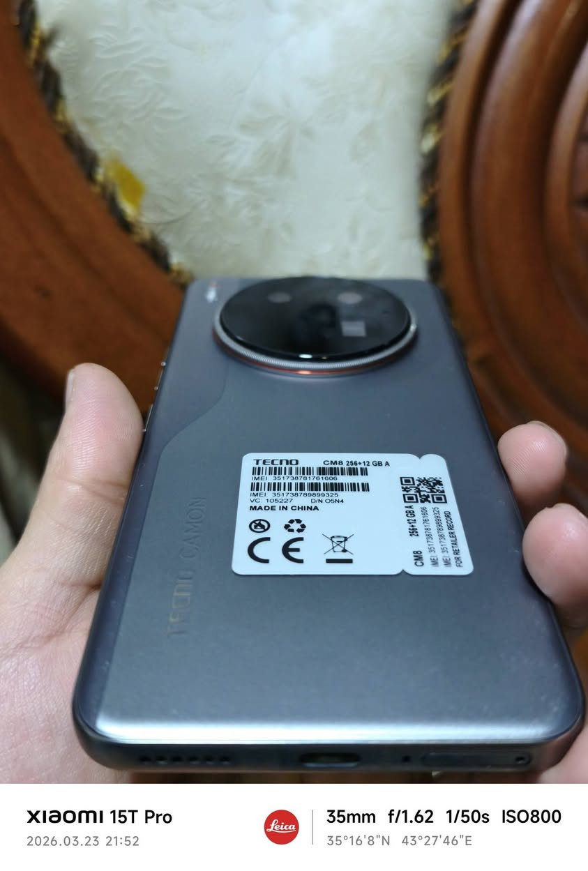 السلام عليكم
تكنو كامون 40 بريمير 5g  غني عن التعريف 

مواصفات الجهاز

شاشة بدقة 144 هيرتز 1.5k

معالج ميديا تيك 8350 بدقة 4 نانومتر

كاميرات ثلاثية بدقة 50 ميكا بكسل مع عدسة تقريب جيروسكوب

حساس من سوني 

ذاكرة 256 رام 12+6

يشغل ببجي 120 فريم

يحتوي على زر الذكاء الاصطناعي

مقاوم للماء والغبار بمعيار ip 69 و68

بطارية 5200 شاحن 70 واط 

كامل ملحقات  ويا 4 كفرات ماركه اصلي  / ***********
