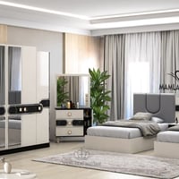 غرفة نوم ٥ قطع • هايدروليك • سرير عدد٢ ٩٠×٢٠٠