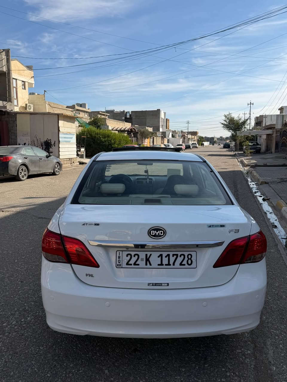 للبيع بي واي دي كير عادي المرغوب F3  نفس كورلا نحله رقم سليمانيه سنويه ورقم وهزه كل جديد بطاقه بانزين موجود سياره جديده وناعمه كلش نشطه دوانز مابيها سياره بيها فقط جاملغ كدام سكن صبغ بدون ضربه بدون دواخل باقي بشرط بدون صبغ تايرات صدر جديد  سياره فول مواصفات كشنات جلد سلايت شاشه بيلادي فول فل حساسات خلفيه كير ومحرك بالشرط شركه سعرها مناسب 63  ورقه ومجال بسيط مكاني كركوك 
*********** كركوك, العراق
