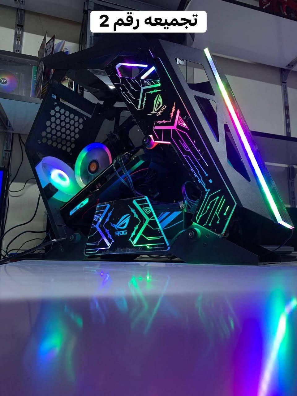 تجميعه رقم 1
تجميعة كيمنك
_CPU INTEL E5 2666 CORE 10 THERADS 20 
_GPU gtx1050 ti 4G GIGABYTE
 _RAM 8x2 16G 3200hz
_INTEL X99 TURBO  GAMING 
_ psu 550W mass
  ssd 128G/HDD 500G
سعرها 390.000
____________________________________________
تجميعة كيمنك رقم 2
_CPU INTEL E5 2666 CORE 10 THERADS 20 
_GPU RX 580 8G OC
 _RAM 8x2 16G 3200hz
_INTEL X99 TURBO  GAMING 
_ psu 550W mass
  ssd 128G/HDD 500
سعرها 400.000
——————————————————————————
تجميعه رقم 3
تجميعة تصفح والعاب خفيفه
_CPU INTEL i3 جيل الثالث
_GPU داخلي
 _RAM 4x2 8G 1666hz
_INTEL h75 v2  
_ psu  600W
  HDD 500G
سعرها 150.000
_______________________________________
ومتوفر رامات،هاردات،كروت،كيسات،فانات،…
العنوان الموصل دواسه عماره القدس مكتب البغدادي للحاسبات ومتوفر توصيل لجمع المحافظات 
للتواصل خاص او واتس ***********
#تجميعات #pc
