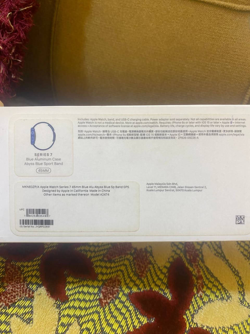 Apple series 7 45mm
بطارية 91%
نظافه فول بدون خدوش استعمال قليل جداً
سير رياضي 
كيبل اصلي
السعر 210 الف 
*********** للاستفسار
