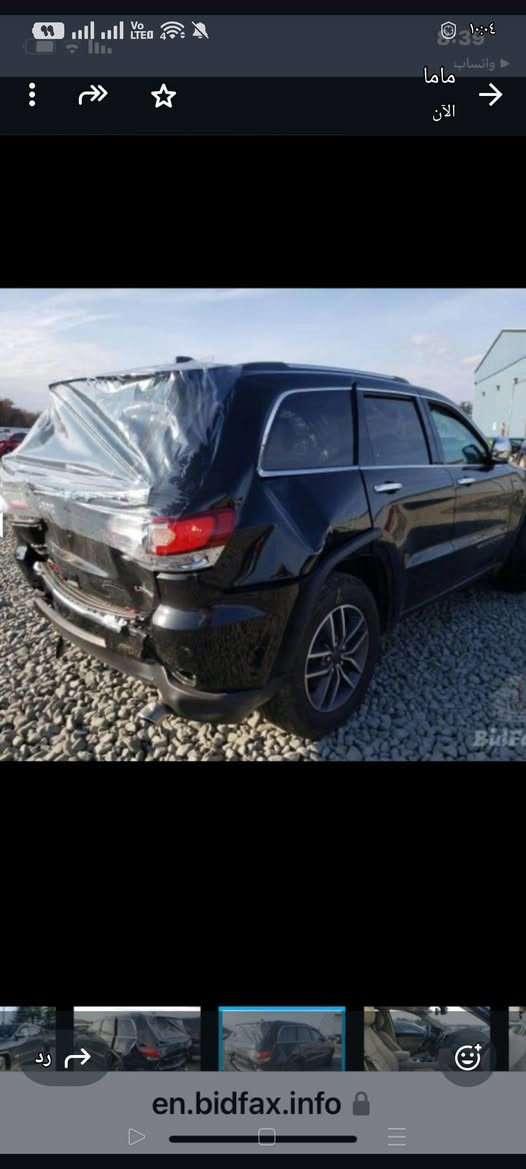 سلام عليكم للبيع سيارة جيب شيروكي لمتدد حساسات
 كشنات كهرباء وتدفئة ستة سلندر موديل 21 اشارات جانبية كاميرا خلفية صندوق كهربائي تشغيل عن بعد توقف ذاتي
 بالازدحام تبريد ثلاث قطع خمسة راكب.. فتحة سقف ماشية 34 ميل .. الشراي الاتصال ع الرقم ***********
