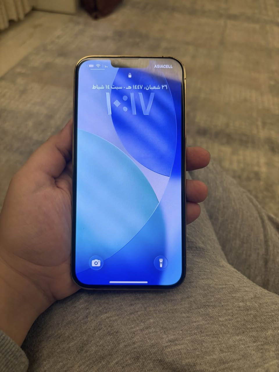 آيفون 13 برو ماكس اللون الذهبي 
ذاكرة 128 جيجابايت 
البطارية 82 
مابيه ولا شخطه نظيف 
مكاني كركوك 
ومحدث النظام الجديد 
السعر 690 قفل 🔒 
رقمي ***********
