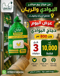 دجاج البوادي • عرض دجاج • دجاج كربلاء • دجاج 800 غم • بيع دجاج • عروض ...