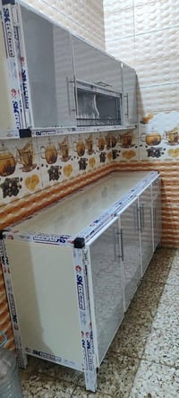 كاونتر المنيوم • ارضى وملحق ٢م • سنك مرمر ١م٢٠