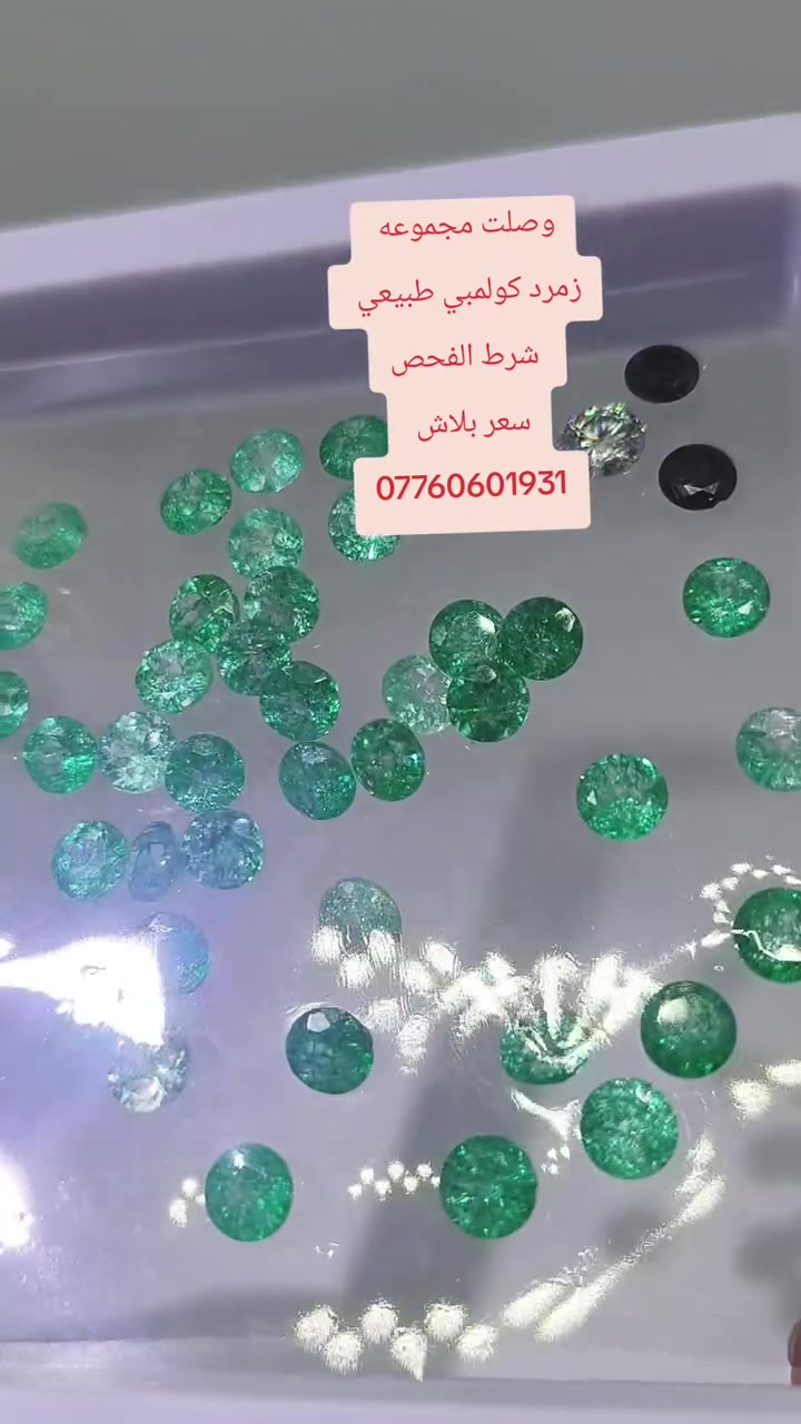 زمرد كولمبي طبيعي
شرط الفحص مضمون 
تواصل خاص واتساب يوجد توصيل
***********
حجر الزمرد 
قال الامام الصادق (ع) الزمرد يسرُ لاعسر فيه 

فوائده العلميه
 1 ينشط الذاكرة 
2 يفتت الحصى والرمل 
3 يزيد قوة التركيز 
4 يدر البول 
5 يسهل الامور ويبطل السحر 
6 يجلي الظلمه من العين ويحد البصر 
7 ينفي الفقر 
8 يزيل الخفقان 
9 يكافح داء السكري 
10 يعزز القدرة الجنسيه ويرفع درجة الشبق 
11 لابسه لاينكد ابداً 
13 مضاد للحساسية 
14 يمنع الاصابة بترقرق العظام 
15 يقوي اللثة والاسنان 
16 مضاد للزحار والالتهاب 
17 يقي من الكوليرا 
18 يقوي الكبد ويوقف النزف ويخثر الدم 
19 يسهل التئام  الجروح 
20 اذا علق بشعر المرأة سهل امرها بالزواج 
21 يقوي الذاكرة ويزيل اضطرابات الزهايمر 
22 يحسن المزاح الحاد ويحسن الوضع النفسي 
23 يقوي الطاقة الجسمانيه ويقوي الجهاز العصبي 
24 يحفظ معدن اليود في الدم وينظف الجسم من السموم ويقوي وضيفة الكبد 
25 يفتح الشهيه ويمنع نوبات الصرع ويحسن وظيفة الجهاز الكلوي
26 مضاد في حماية الصداع والتوتر العصبي ويساعد على النوم العميق 
27 يحسن السمع والبصر 
28 يعطي السعادة في الزواج والسعاده العاطفيه 
29 يأمن حامله من العوارض 
30 يفك عقد النساء ويقضي على القرين
