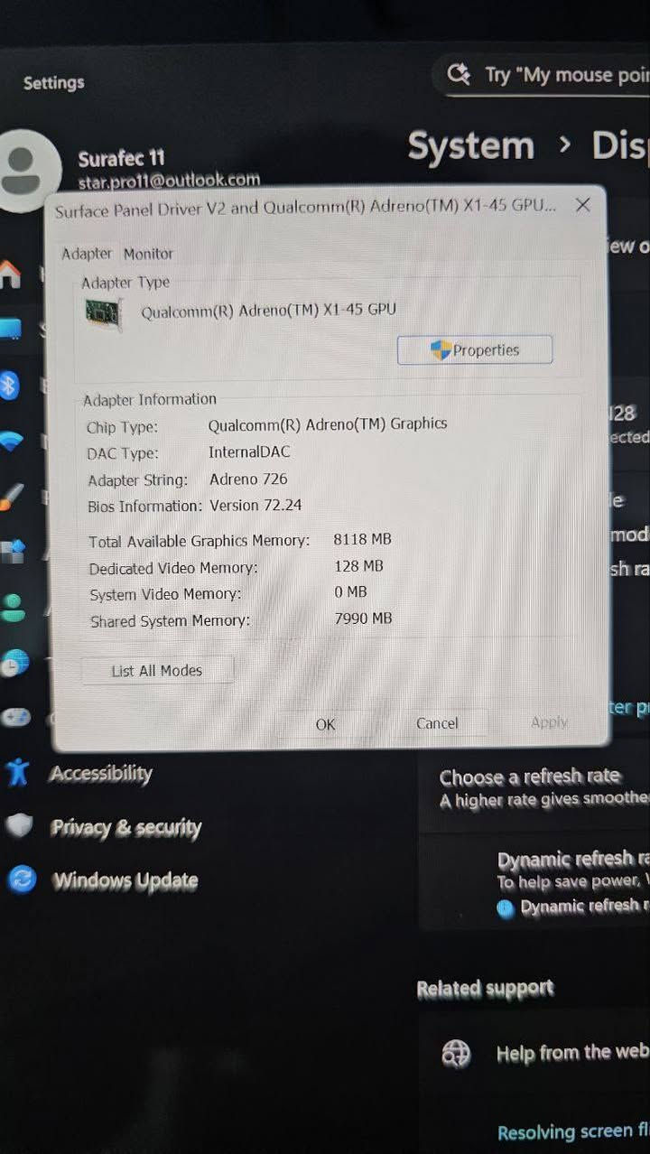 💻 Microsoft Surface Pro 12 – إصدار Snapdragon X Plus
إذا تريد جهاز يجمع بين الأداء العالي + الذكاء الاصطناعي + بطارية جبّارة… فهذا هو خيارك المثالي 💪✨
━━━━━━━━━━━
🚀 المواصفات:
⚡ المعالج: Snapdragon X Plus (جيل جديد – سريع وموفّر للطاقة)
🧠 الرام: 16GB – أداء سلس بدون تعليق
💾 التخزين: 512GB SSD – سرعة ومساحة ممتازة
🖥 الشاشة: لمس عالية الدقة – ألوان خرافية
✍️ مرفق قلم – مناسب للرسم والكتابة
🔋 الاستخدام: مشحون فقط 5 مرات (يعني شبه جديد)
━━━━━━━━━━━
💡 ليش تشتريه؟
✔️ مناسب للدراسة والشغل والتصميم
✔️ خفيف وسهل الحمل – تشتغل عليه بأي مكان
✔️ بطارية تعيش وياك يوم كامل
✔️ تقدر تستخدمه تابلت أو لابتوب بكل مرونة
━━━━━━━━━━━
📦 جهاز نظيف جداً – فرصة ما تتكرر!
🔍 فحص كامل قبل الاستلام
🛡 ضمان تجربة – أي خلل مصنعي تبديل
📲 للحجز والاستفسار راسل واتساب الآن  ***********🚀
