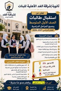 بخطى ثابتة، وعلى بركة الله، وبرؤيةٍ جديدة…  تسرُّ ثانوية إشراقة الغد ا...