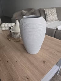 فازه فخار • حجم كبير • رصاصي فاتح