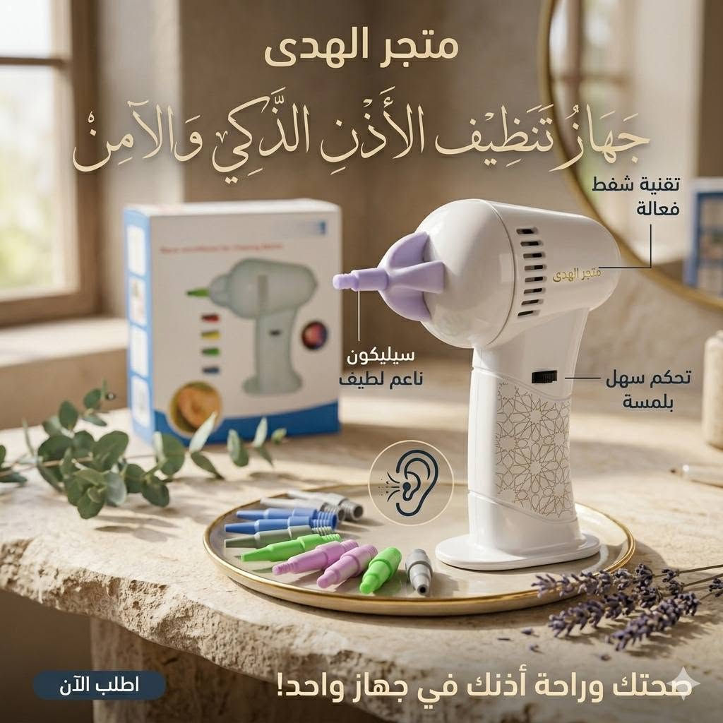 📢 متجر الهدى
✨ جهاز تنظيف الأذن الكهربائي
🔹 إزالة آمنة ولطيفة لشمع الأذن
🔹 تصميم مريح وسهل الاستخدام
🔹 رؤوس سيليكون ناعمة متعددة
🔹 مناسب للاستخدام
السعر 10 الف دينار 
***********
