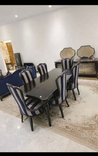 ميز طعام ملكي • ٦كراسي • خشب زان اصلي