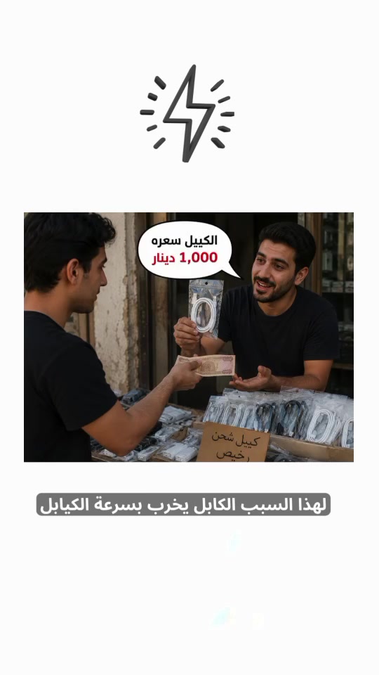90% من الناس يشحنون موبايلهم غلط 
كيبل من HOCO 🔥
مو كيبل عادي...
هذا تعتمد عليه يوميا
فقط 8,000 د.ع 😳
توصيل لكل العراق 🚚
دفع عند الاستلام

اطلب هسه  عبر الخاص قبل ما يخلص! 🔥 ❌..😳


**إذا كنت صاحب هذا الإعلان وتريد حذفه لأي سبب، رجاءا أرسل رسالة إلى الدعم الفني**