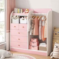 خزانة أطفال • زهري • خشب