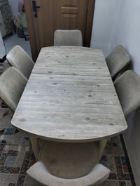 ميز طعام للبيع يتكبر ويزغر 6كراسي السعر 150بي مجال مكاني الدوره للاستف...