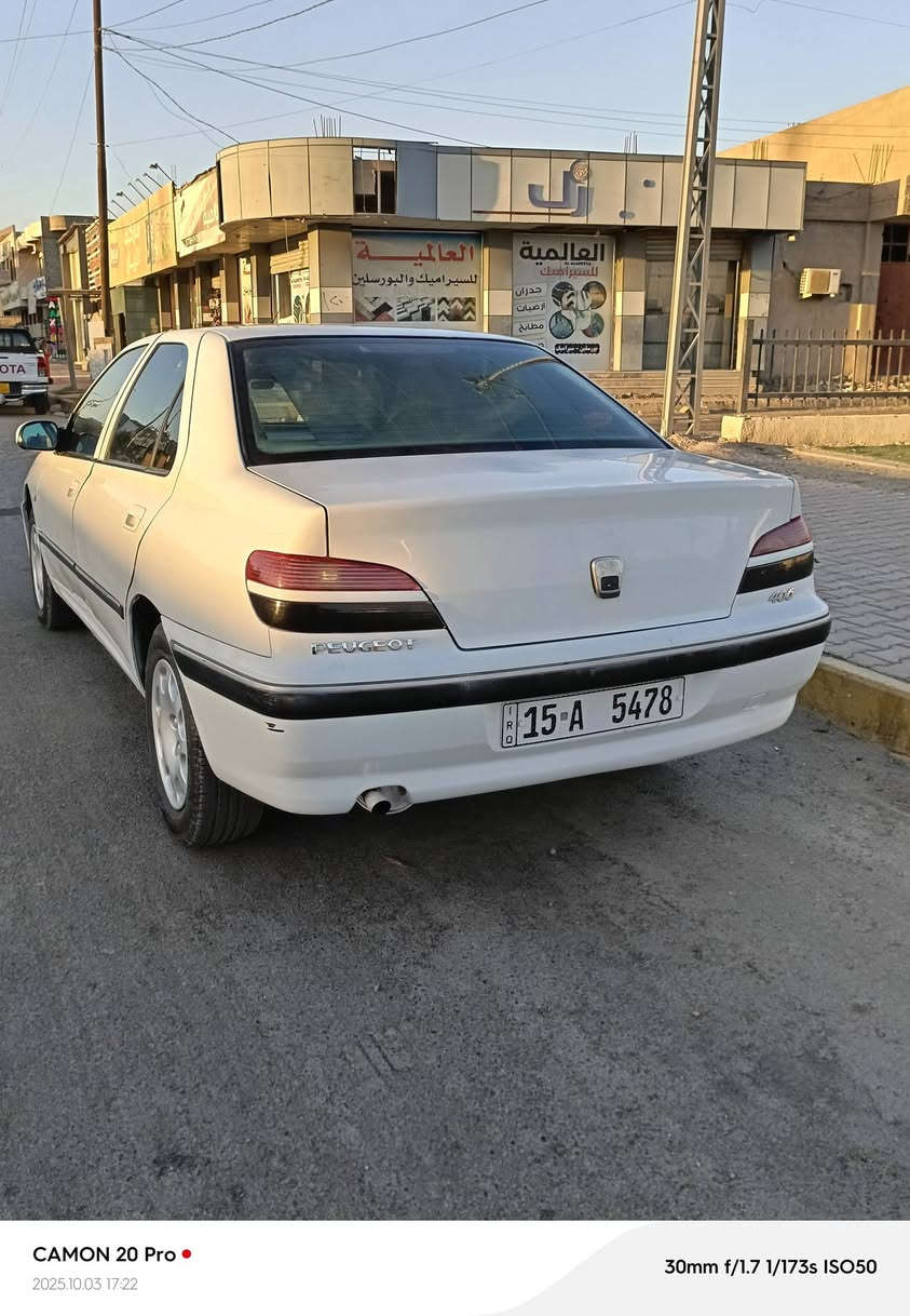 للبيع بيجو 406
*********** 
موديل 2001 
رقم سنويه جديد 
جاهزه من كلشي 
مكان تكريت
