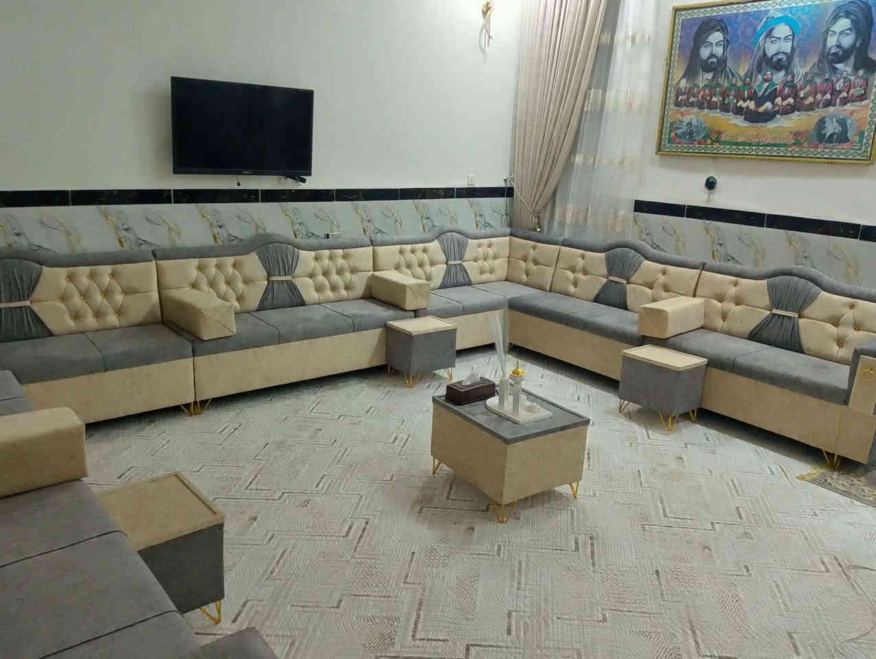 اللهم صل على محمد وآل محمد
دائما نسعى لتقديم المزيد والمميز من عملنا 
عرض..... 
نعمل لخدمتكم أنواع التخم والدواوين التركي بأيادي عراقية ودرجة اولة مع ضمان 
10مقاعد  مع هديه ٣طبلات+٦كوشات
٧مقاعد  مع هديه كوشات
5مقاعد  مع هديه كوشات
 نعمل دواوين قياسات حسب الطلب والقياسات تاج ملكي +مودرن
كذالك نعمل ديوان حرف L
او حرف U
مواصفات 
.ّ...خشب جام روسي +بلاويد اسود
سفنج مميز اول
اقمشه تركيه  بجميع الخامات
توصيل داخل ذي قار مجانا 
العنوان ..الشطرة الحولي قرب ملعب سمير الخماسي
للاستفسارمراسله الصفحه أو الاتصال على الرقم *********** 

https://www.facebook.com/معمل-محمد-الغزي-لصناعة-كافة-أنواع-التخومة-والدواوين-108387161527411/
