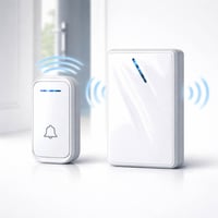 جرس باب وايرلس • مدى طويل • بطاريات AA