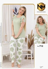بيجامه حريمي • قطن مستورد • فري سايز ١٠٠ك
