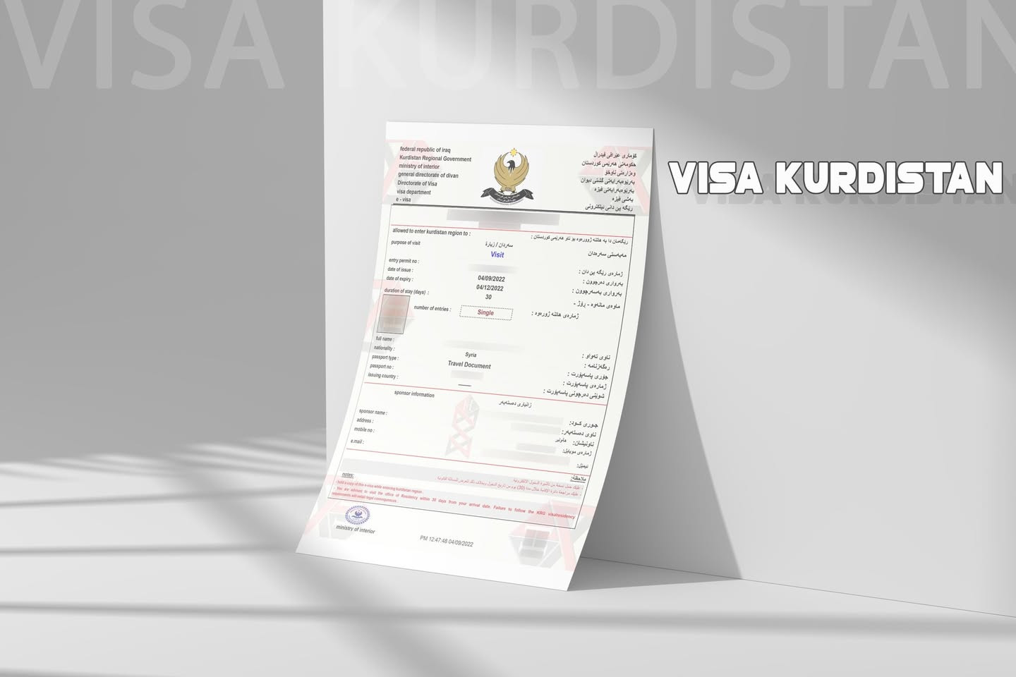 #فيزا كردستان للجواز السوري لاصحاب الإقامات الاوروبية 
#فيزا لجوازات  ترافل 
#نقل إلى المعبر 
#يمكن السفر إلى كافة المحافظات السورية من المعبر دون ختم الجواز 
للإستفسار تواصل عالواتس:009647507100695
#فرانكفورت #دوسلدورف #كولن 
#ميونخ #هامبورغ #هانوفر #برلين #بريمن
#شتوتغارت #المانيا #السويد #النمسا
