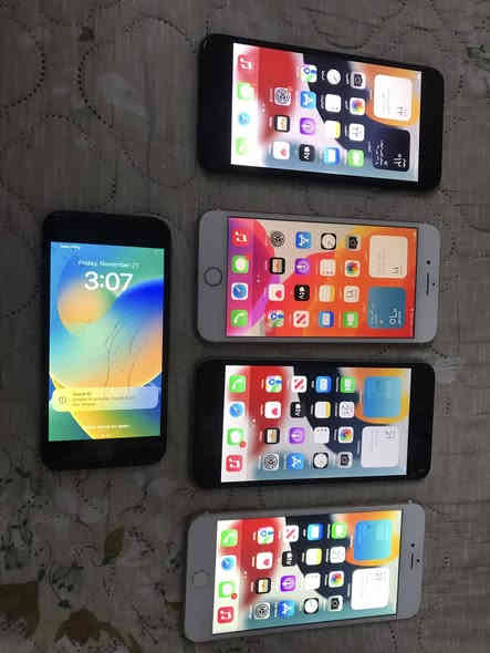 السلام عليكم ارخص وانضف الاجهزا . 
ايفون ٧ بلس لون وردي ١٢٨ وبطاريه ٩٠ جهاز ما مفتوح كبس شركه نضيف حيل العيب الوحيد المايك حيل حيل ضعيف بعتابر ميشتغل سعره ٨٠ الف  جهاز كبس شركه ما مفتوح كلشي بلادي 

ايفون ٧ بلس ذ٣٢ بطاريه ١٠٠ مبدل شاشا وبطاريه وبصمه 
كلشي شغال سعره ٦٥ الف فقط 

ايفون ٦ اي بلس كلشي بلادي مبدل بس بصمه وبطاريه 
ذ١٢٨ بطاريه ١٠٠ 
سعره ٥٥ الف فقط

ايفون ٦ اي بلس ذ٣٢ سيمكارت واكف ولمس شعرايه من جوه متلمس
بصمه كلشي شغال سعره ٣٥ الف فقط 

ايفون ٨ جي سيمكارت وبصمه متوقف  بلادي
سعره ٤٠ الف فقط. 

تواصل حصرا واتساب غير الواتساب ماعندي مكان اجاوب بي 
***********
حصرا واتساب
