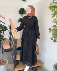 فستان طويل • أسود • أزياء تركية