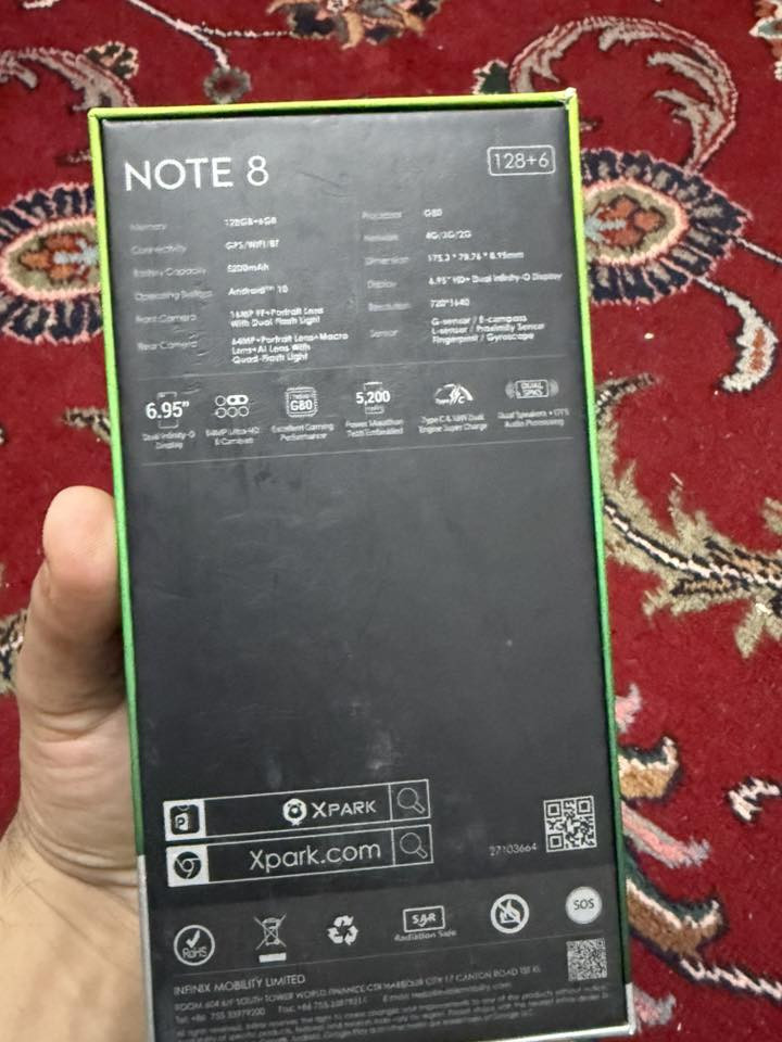 انفنكس نوت 8 للبيع  بحاله جيده بي مشكله مو اي شاحنه يشحن بيها
مكاني بغداد الاعظميه السعر 150 

***********
