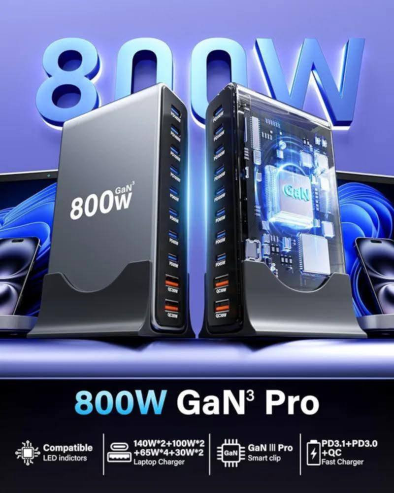 توفر شاحن مكتبي GaN³
تعمل بتقنية GaN³ المتطورة لتوفير كفاءة أعلى، حرارة أقل، وحماية ذكية لضمان شحن آمن ومستقر.
شحن جميع انواع الهواتف 
تدعم شحن الايفون 
شحن اللابتوبات التي تعمل بشاحن تايب سي
800 واط 10 منافذ 
علق ويوصلك السعر


**إذا كنت صاحب هذا الإعلان وتريد حذفه لأي سبب، رجاءا أرسل رسالة إلى الدعم الفني**