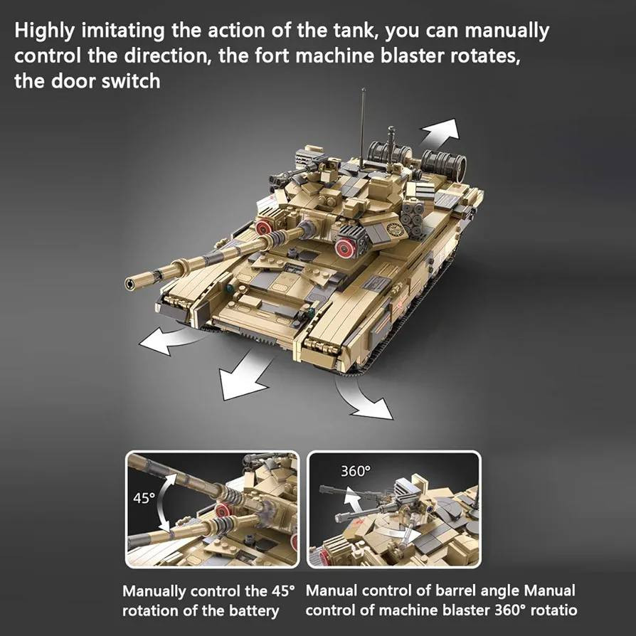 مجموعة بناء دبابة القتال الروسية T-90 من شركة CaDA (موديل C61003W).تتكون المجموعة من 1722 قطعة لبناء نموذج دقيق بمقياس 1:10.يتميز النموذج ببرج دوار، وبرميل مدفع قابل للتعديل يدوياً، وتفاصيل داخلية وخارجية دقيقة متوفرة لدينا للبيع
يوجد توصيل لجميع المحافظات 
واتساب ***********
