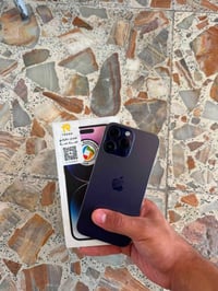 ايفون 14pro max ذاكره 256 بطاريه 100% جهاز عربي شرق اوسط باكيته وياه م...