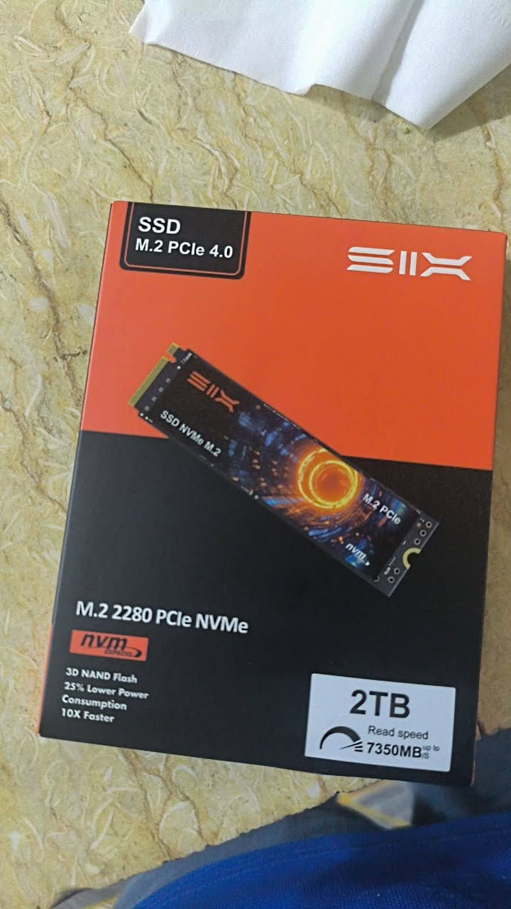 هذا قرص صلب من نوع SSD M.2 NVMe بسعة 2 تيرابايت.يدعم واجهة PCIe 4.0 ويتميز بسرعة قراءة تصل إلى 7350 ميجابايت/ثانية.يستخدم تقنية 3D NAND Flash لتوفير أداء أفضل واستهلاك طاقة أقل.
جديد  غير مستخدم
👍👍

ضمان 6 اشهر من تاريخ استلام 

سعر جدا تنافسي في وقت ازمة فقط 145 الف دينار 

متوفر خدمة توصيله

للحجز والاستفسار 
هذا قرص صلب من نوع SSD M.2 NVMe بسعة 2 تيرابايت.يدعم واجهة PCIe 4.0 ويتميز بسرعة قراءة تصل إلى 7350 ميجابايت/ثانية.يستخدم تقنية 3D NAND Flash لتوفير أداء أفضل واستهلاك طاقة أقل.


**إذا كنت صاحب هذا الإعلان وتريد حذفه لأي سبب، رجاءا أرسل رسالة إلى الدعم الفني**