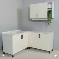 كاونتر MDF • سنك مرمر • ثلاث قطع