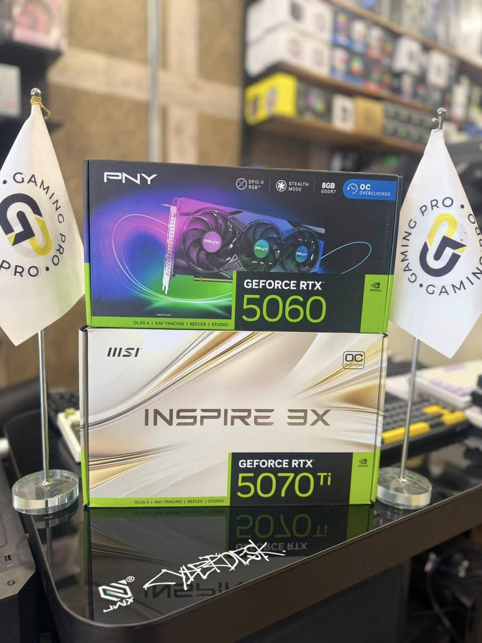 🔥👑 لعشاق الأداء الحقيقي وصل الجديد 👑🔥
من الفئة الاقتصادية إلى الفئة الاحترافية من أشهر الشركات العالمية:
✨ ASUS
✨ MSI
✨ GIGABYTE
✨ PALIT
✨ ZOTAC
✨ PNY

🎮 جاهزة لأقوى الألعاب
🎨 مثالية للتصميم والمونتاج والرندر
⚡ أداء جيل جديد بمواصفات تنافسية

✅ جديد 100% 
✅ ضمان سنة
🚚 توصيل لجميع المحافظات

📩 الأسعار والتفاصيل بالخاص
⏳ الكميات محدودة والحجز مفتوح الآن.


**إذا كنت صاحب هذا الإعلان وتريد حذفه لأي سبب، رجاءا أرسل رسالة إلى الدعم الفني**