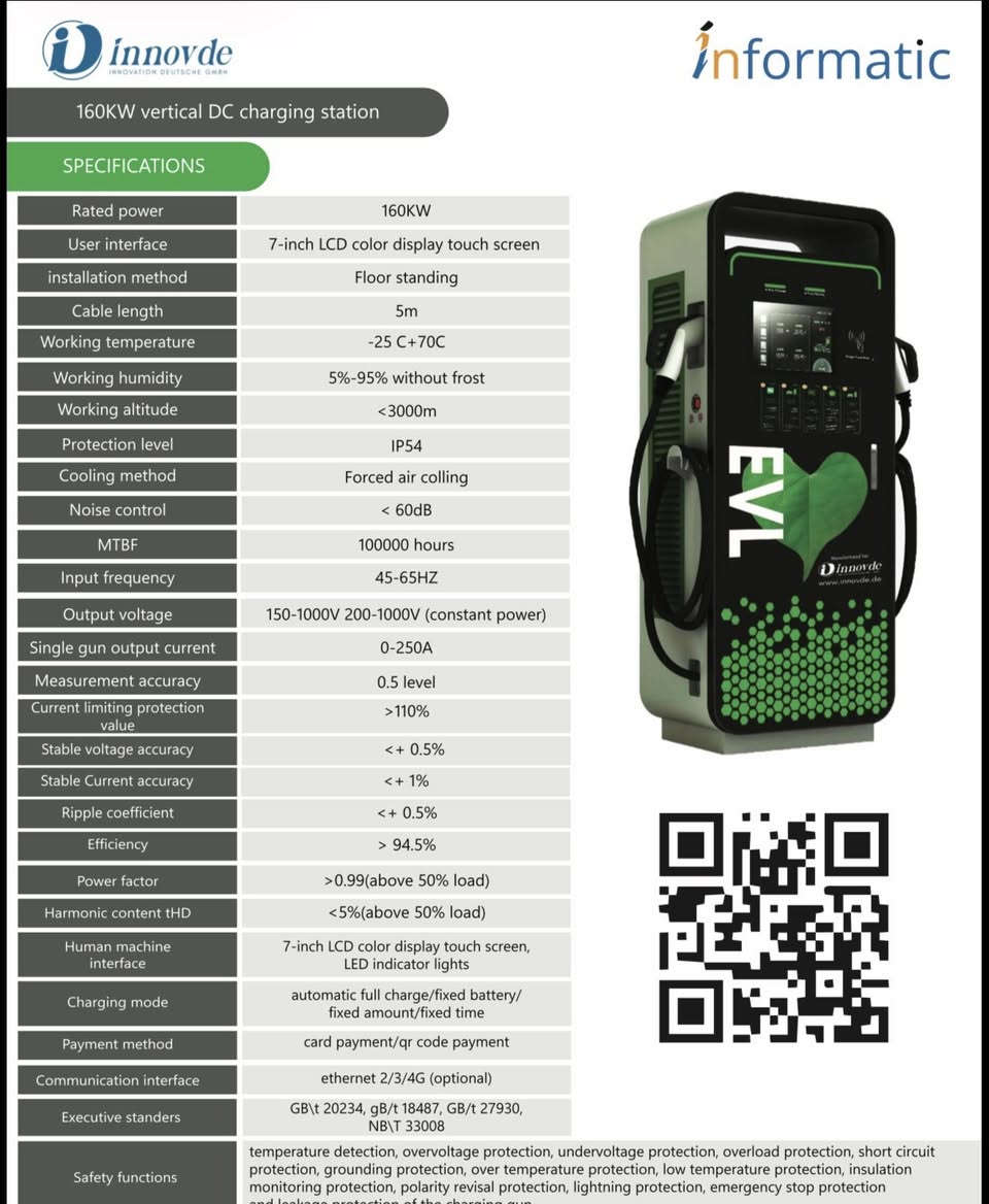 فرصة استثمارية مميزة في العراق

للبيع شاحن سيارات كهربائية سريع DC بقدرة 160KW، مناسب جدًا للمولات، الفنادق، محطات الوقود، المجمعات السكنية، المعارض، الكافيهات، والمشاريع التجارية الحديثة.

مميزات الشاحن:
✅ شحن سريع بقدرة 160KW
✅ شاشة لمس 7 إنش
✅ نظام دفع بالبطاقة أو QR
✅ يدعم Ethernet / 3G / 4G
✅ مستوى حماية IP54
✅ ضمان لمدة سنة
✅ موجود داخل العراق
✅ التسليم خلال 48 ساعة بعد الدفع

هذه ليست مجرد قطعة معدات، بل فرصة استثمارية جاهزة للدخول في سوق الشحن الكهربائي المتنامي في العراق، والاستفادة من الطلب المتزايد على محطات الشحن السريع.

للمهتمين والراغبين بالتفاصيل:
0773 034 5909

