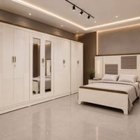 غرفة نوم مودرن • نجارة عراقية • ١٠ قطع كاملة
