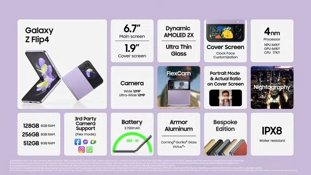 Galaxy Z Flip 4
سامسونج جلاكسي زي فلب 4
معالج سناب دراكون 8Gen 1
شاشة OLED 6.7 120Hz
محدث اخر تحديث OneUI 8 Android 15
جهاز مكفول من كلشي نظافة عالية جدا للبيع بسعر 300 الف
عنواني بعقوبة 
***********
