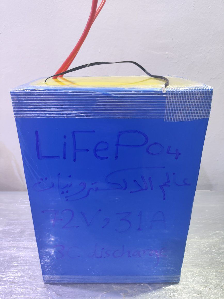 بسم الله وعلى بركة الله اللهم صل على محمد وال محمد.. تم عمل بطارية بمواصفات
72V,   31A،  Lifepo4 
دبل نيكل 0.2 ملم ،  smart jk BMS 60-100A
بطارية اعدت لتتحمل سرعة عالية وانطلاقة سلسة وإجراءات امان عالية الجودة واهم شي تم الاخذ بنضر الاعتبار ان تكون الخلايا والنيكل والاسلاك بدون حرارة لان الحرارة تودي الى قصر عمر البطارية.
يعني من نكول ٦ الى ١٠ سنوات توقع انك تتجاوز العشر سنوات والبطارية شغالة على اكمل وجه.


**إذا كنت صاحب هذا الإعلان وتريد حذفه لأي سبب، رجاءا أرسل رسالة إلى الدعم الفني**