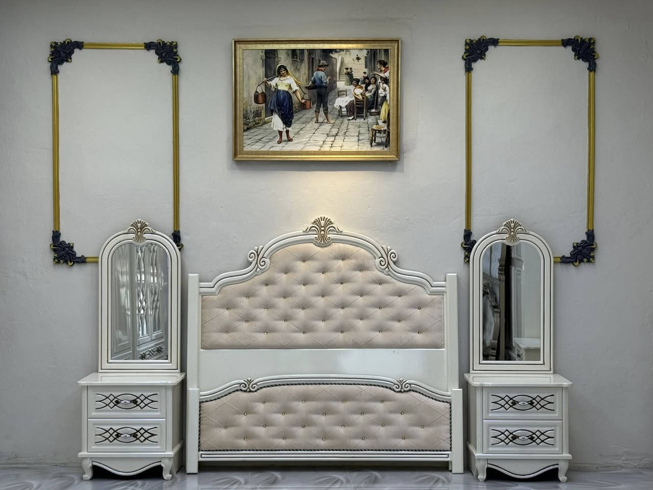 جديد معمل الرحمن للاثاث العراقي 

موديل شهد ضمن الدرجة الاولى وضمن الاصباغ البوية

السعر 3ملايين شامل التوصيل والشد مجانا لكل المحافظات

غرفة 6باب طابقين ملحق داخلي 

الوجه11ملم mdf

الداخل صاج طبيعي 4ملم 

السقف والقاعده بلوك صاج 18ملم 

الظهر جرجوبة شد براغي 

الموديل لوكنز مرتفع من الارض ارجل زان مصري 

مجرات تحفير بالخشب 

اللون اوف وايت وتطعيم قهوائي 

النرماده اصليه

قفايص فتح وشد وتنقل من مكان لاخر

النقوش cnc

الدوشمة خياطه يدوية

ارتفاع الكنتور 260سم
عرض الكنتور 330سم
ارتفاع الزاويه 260سم
عرض الزاوية 120سم

مجموع ضلع واحد 450سم

للاستفسار عن باقي التفاصيل مراسلتنا مباشرة عبر الواتساب او الاتصال بالرقم 

***********✅***********

العنوان واسط العزيزية مجاور المصرف الزراعي
