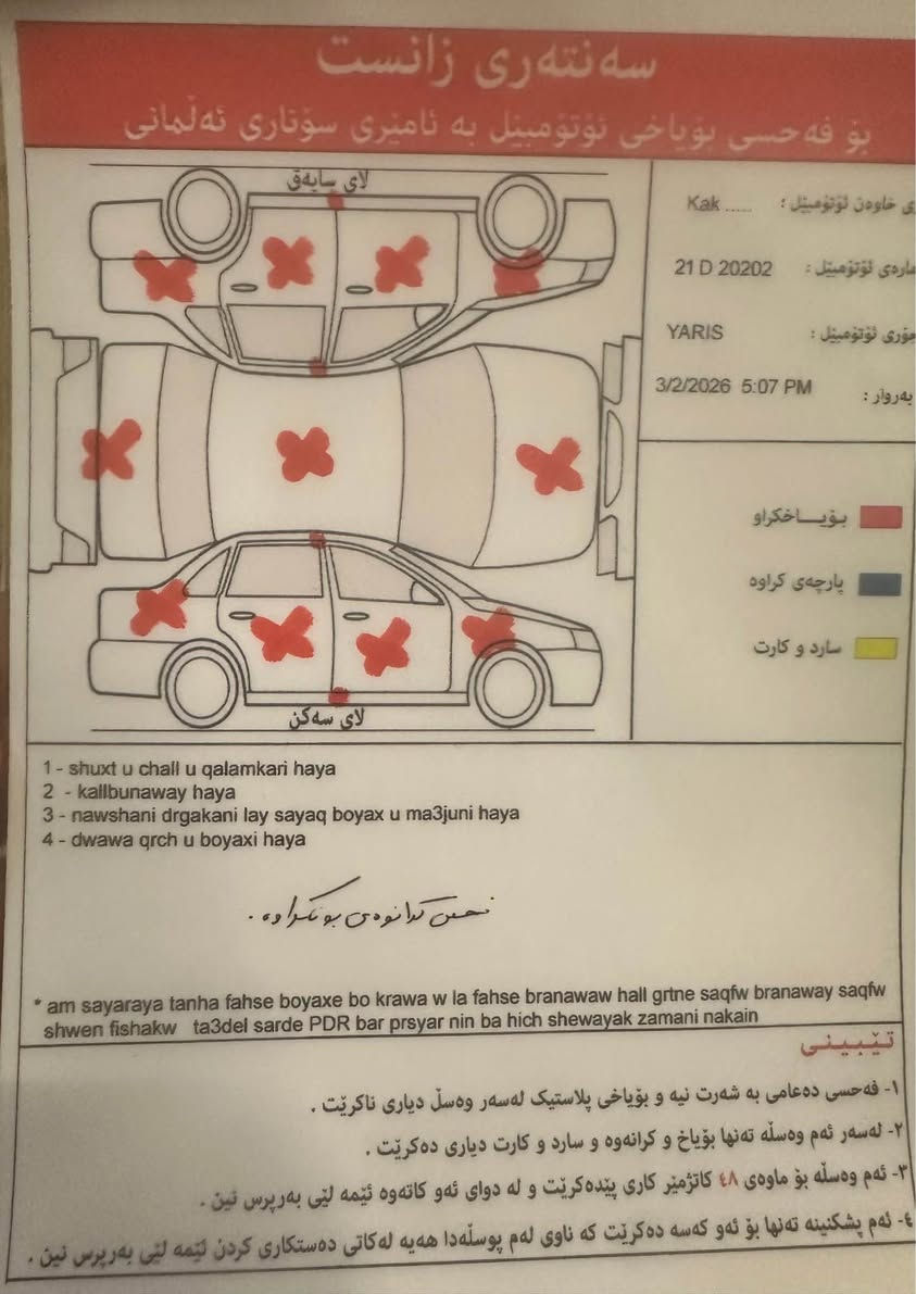 تويوتا يارس ٢٠١٥ خليجى ناوزه رد كير ئؤتؤماتيك مه كينه بچوك سه نه وى تازه يه تا كؤتاى ٢٠٢٩سە یارە کی بئ مە سروف مالى دۆستە  تە حول خرامە و تە برید گئر مە کینە بە شەرت تە نها (١٩٢)هە زار رۆیشتوە بە بۆیاخ عام ئە یفرۆشم  ژ.م *********** السليمانية, العراق
