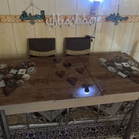 طاولة طعام • ٦ كراسي جلد • قابلة للتمديد