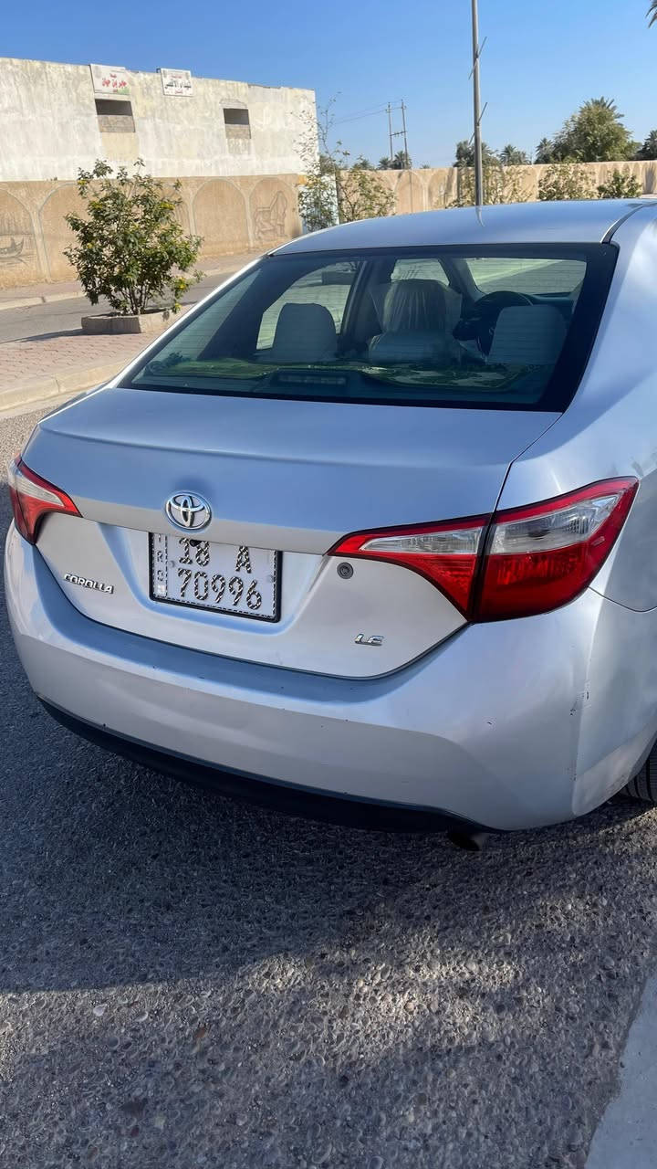 كورلا 2014  رقم بابل دولي باسمي هزة جديدة السيارة وارد امريكي ضررهة صبغ من أمريكا اثر تكشير  بدون دواخل ولا ضربة . محرك كير جدد تبريد ثلج سنوية  سعر . 95  ورقة بيهة مجال بسيط جدا .  ***********  العنوان بغداد شارع فلسطين
