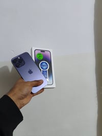 14 pro max نموذج m/za دبل سيم  بطارية 96 مع باكيته الاصلي  بدون تبديل ...