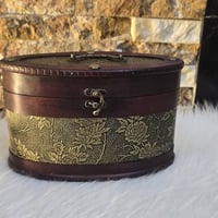 علبة خشب • جلد • ٢٥سم