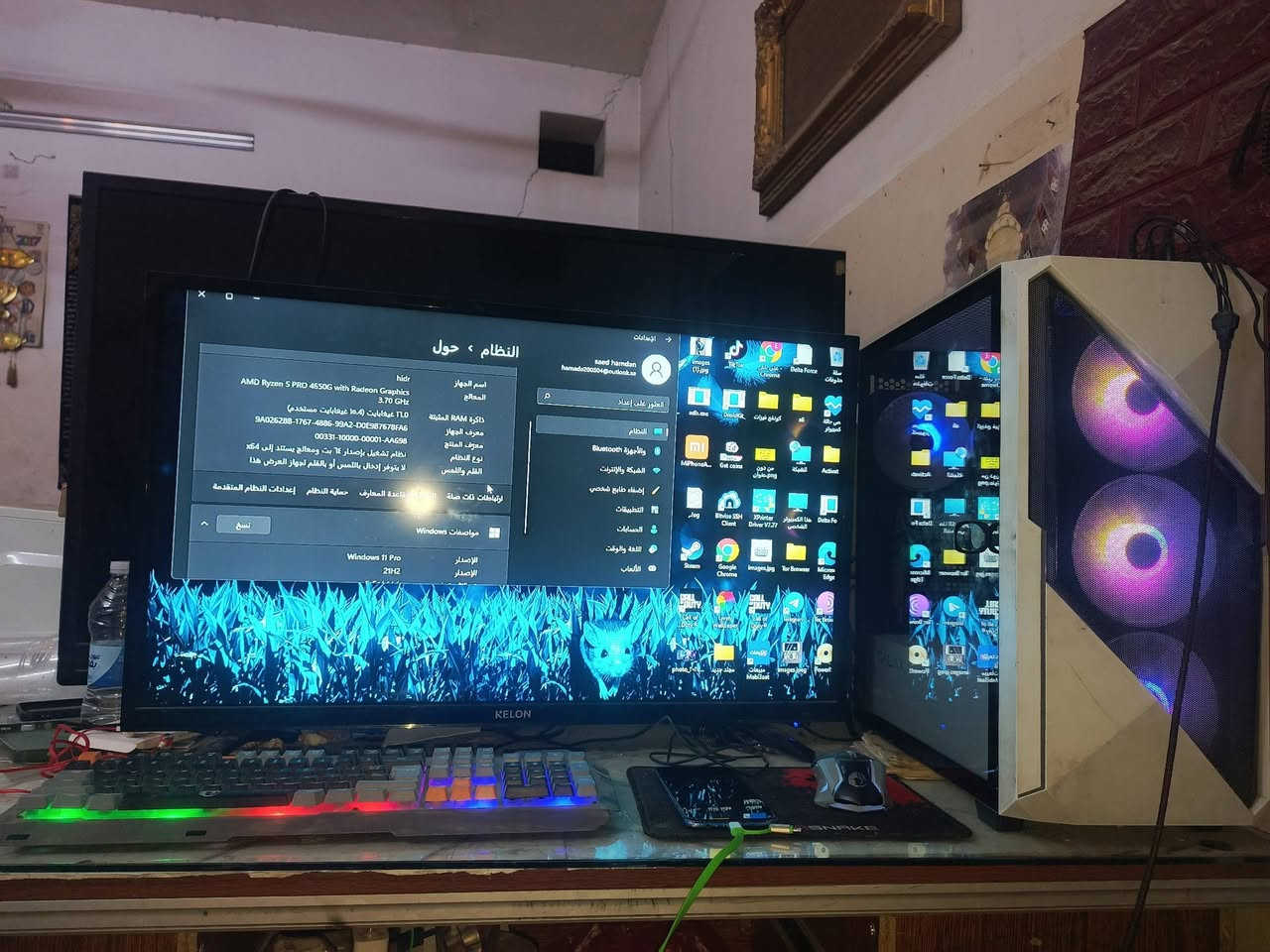Pc للبيع
المواصفات بالصورة 
مع هارد m.2  120g
تواصل واتساب ***********
اتصال ***********
