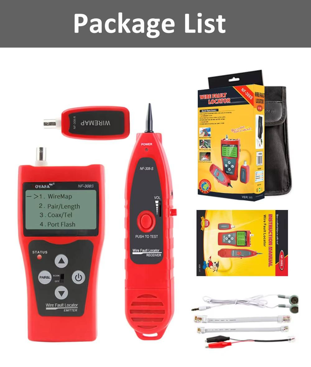 جهاز اختبار كابلات الشبكة NOYAFA NF-308S، جهاز قياس طول كابلات LAN، جهاز تتبع أسلاك إيثرنت RJ45 وRJ11، اختبار استمرارية الكابلات
نظرة عامة
report
ميزات المنتج:

1. جهد مضاد للحرق

2. اختبار حالة الاتصالRJ11 ، RJ45 ، كابل BNC، مثلدائرة مفتوحة ، دائرة قصيرة ، كروس ،اتصال عكسي ، وموقع فصل الكابل ، وعرض بشكل حدسي على شاشة LCD.

3. يمكنك العثور على السلك المستهدف الذي تحتاجه من بين الكثيرينRJ11 ، RJ45 ، كابل متحد المحوروغيرها من الكابلات المعدنية المختلفة.

4. يمكن قياس طول الكابل حتى متر 350، ودقة قياس طول الكابل في تحديد موقع السلك المكسور تصل إلى صولي.

5. يمكن العثور على كابل الشبكة المحدد بسرعة باستخدام وظيفة خاصةوميض المنفذعندما يتم تشغيل المفتاح والموجه.

6. جهاز الاختبار الرئيسي (≤ 7V) لديه وظيفة سريعة الجهد المنخفض.

7. هناك وظائف التخزين والذاكرة والاستدعاء ، والتي هي مريحة للمستخدمين لاستخدام ومعايرة.

8. حكم الاستقطاب الإيجابي والسلبي: يمكن الحكم على القطبية من خلال ربط الخط من خلال مقطع التمساح.

9. معايرة الطول ممكنة ويمكن تسجيل بيانات المعايرة واستخدامها في أي وقت

10. وظيفة الإضاءة ، وسهلة للعمل في بيئة مظلمة.

11. تبديل اللغة والإغلاق التلقائي وظيفة إعداد الوقت.

وصف المنتج:

العلامة التجارية: نوافا

اسم المنتج: شبكة كابل

النوع: مكعب

البعد (LxWxD): 175x80x43mm

مدى قياس الطول: 5-متر

نوع البطارية: بطارية 9 فولت

اختبار نوع الكابل:

STP/UTP5E ، كابل شبكة 6E ، كابل هاتف ، كابل محوري ، وأسلاك معدنية عادية متصلة بواسطة مقاطع التمساح.
المواصفات
البطارية متضمنة
نعم
المواد الكيميائية عالية القلق
لا شيء
جهد الإدخال
＜50 فولت تيار متردد/75 فولت تيار مستمر
مخصص
نعم
رقم الموديل
NF-308
اسم العلامة التجارية
NOYAFA
Origin
CN (المنشأ)
شهادة
CE
Product Name
Cable Tester
Ports
RJ45, RJ11, BNC, USB
Tracking Type
RJ45, RJ11, BNC, USB and Metal Cable
Wiremapping Type
RJ45, RJ11 cable
Test length
RJ45 Cable
Power
9V Alkaline battery ( NOT INCLUDED)
Place of Origin
Shenzhen.China


**إذا كنت صاحب هذا الإعلان وتريد حذفه لأي سبب، رجاءا أرسل رسالة إلى الدعم الفني**