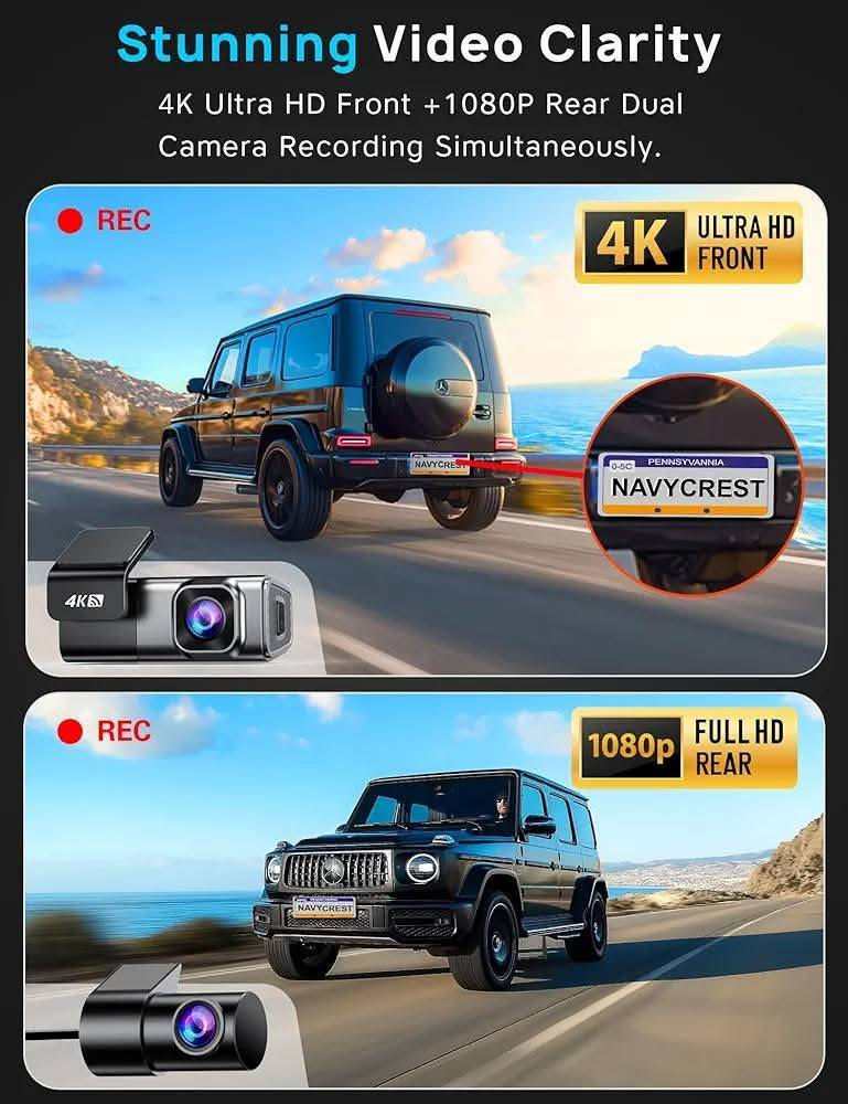 داش كام كاميرا سيارة واي فاي و 4K نوع Navycrest Q7 
تدعم 5G بيه gps وتجي دبل كاميرا وحدة أمامية بزاوية ١٧٠ درجة والثانيه خلفيه بزاوية ١٢٠ درجة مدعومة بتطبيق مجاني للتحكم والمراقبة مع رام اصلي ٦٤ تتحمل  حرارة الصيف وممكن تشغله ٢٤ ساعه مع كافة الملحقات
تتميز الكاميرا بتقنية واي فاي 5G مدمجة للاتصال بالتطبيق، وتستخدم مستشعر SONY IMX لتوفير جودة فيديو عالية.
تشتمل الميزات الأخرى على زاوية رؤية عريضة، وحساس صدمات (G-Sensor)، ووضع تسجيل وقوف السيارات على مدار 24


**إذا كنت صاحب هذا الإعلان وتريد حذفه لأي سبب، رجاءا أرسل رسالة إلى الدعم الفني**
