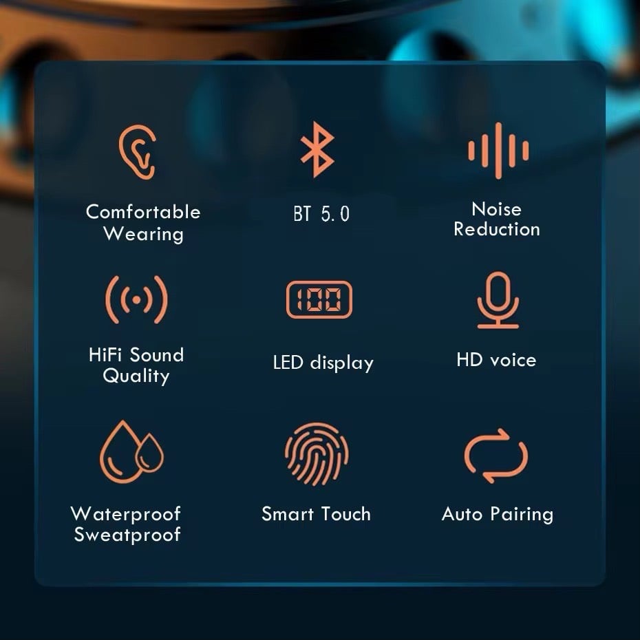 🎧⚡ خلي الموسيقى معاك دايمًا!

سماعات TWS F9-5 لاسلكية بشاشة رقمية وعلبة شحن كباور بانك 🔋
تحكم باللمس، مكالمات واضحة، وسهلة الاستخدام أينما كنت 👜
صوت نقي وموسيقى بلا توقف! 🎶