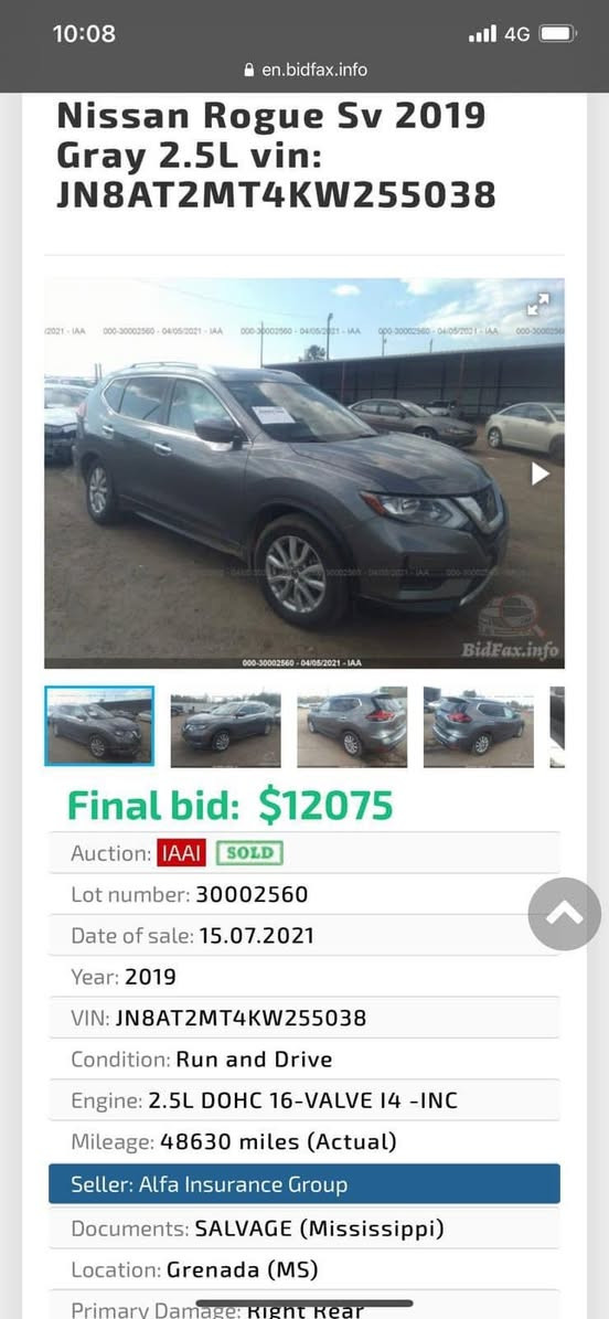 نيسان روج ٢٠١٩ SV (أربيل)بدون صبغ  ،حادث داخل العراق تبديل بابين جهة عكس سايق  ،سعر١٧٣    اتصل ***********
