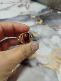 جزع سليماني احمر فضه عراقيه 925 صياغه يدويه قياس المحبس 23 السعر 35 وت...