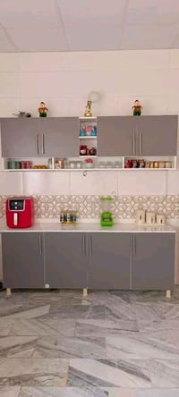 كاونتر MDF • سنك مرمر • خشب تركي ١٨مم